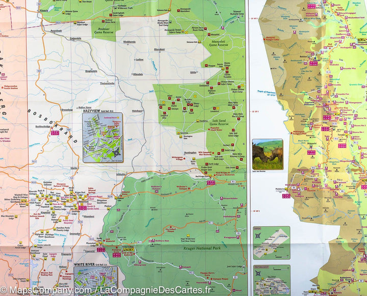 Carte de la Province du Mpumalanga &amp; Parc National Kruger (Afrique du Sud) | MapStudio - La Compagnie des Cartes