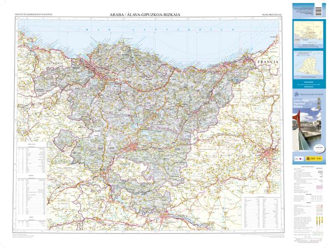 Carte routière provinciale - Araba, Álava, Gipuzkoa, Bizkaia (Pays Basque, Espagne), n° 01 | CNIG carte pliée CNIG 