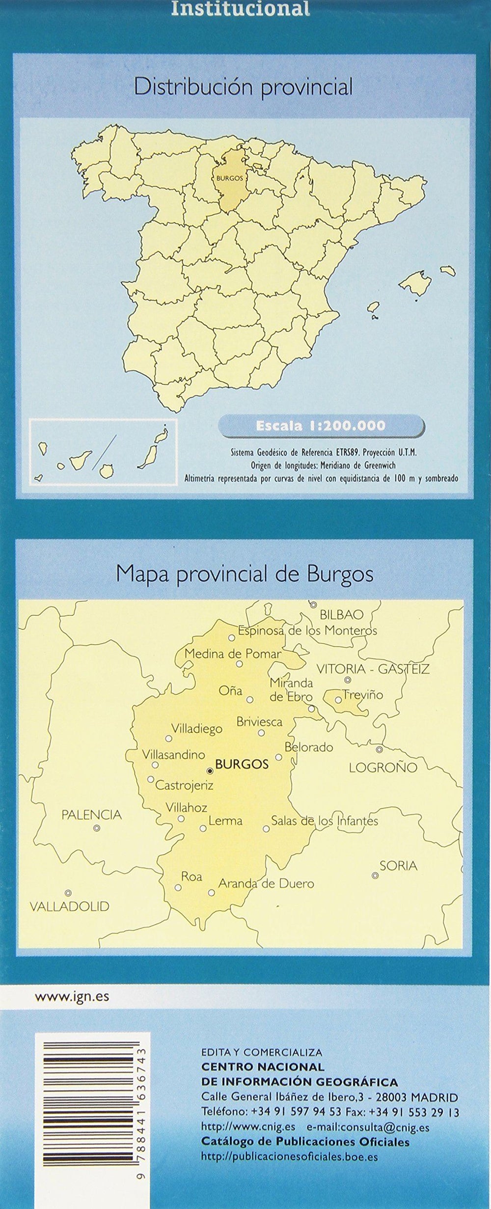 Carte routière provinciale - Burgos (Castille-et-Leon, Espagne), n° 10 | CNIG carte pliée CNIG 