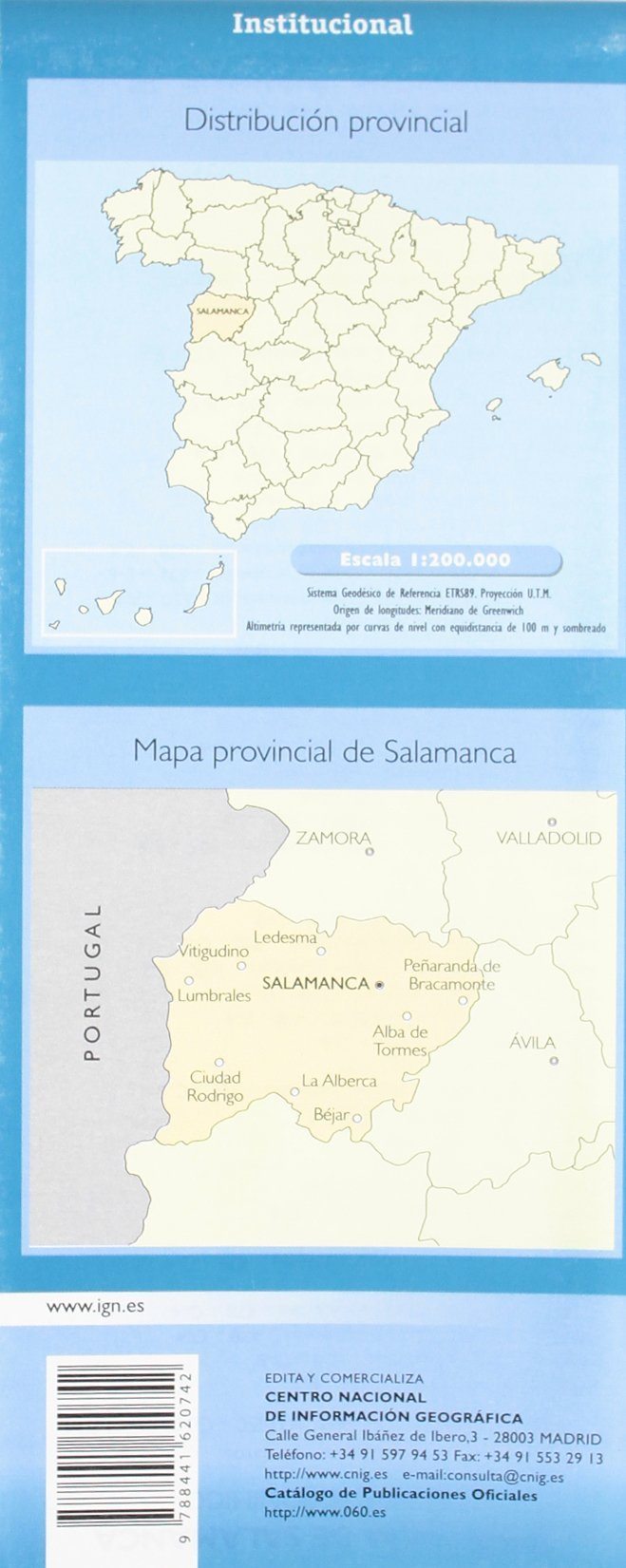Carte routière provinciale - Salamanque (Castille-et-Leon, Espagne), n° 37 | CNIG carte pliée CNIG 