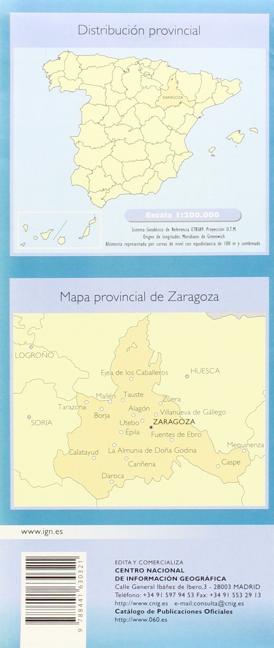 Carte routière provinciale - Saragosse (Aragon, Espagne), n° 48 | CNIG carte pliée CNIG 