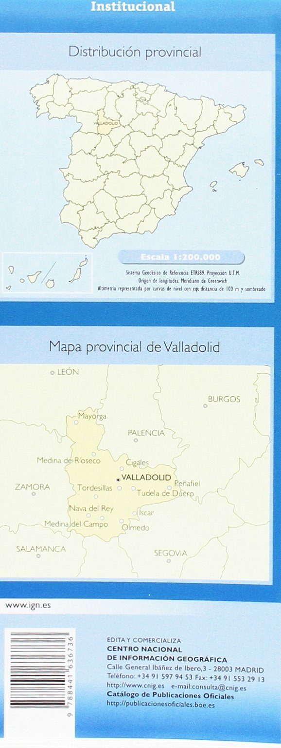 Carte routière provinciale - Valladolid (Castille-et-Leon, Espagne), n° 46 | CNIG carte pliée CNIG 