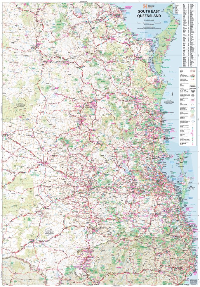 Carte routière - Queensland Sud-Est (Australie) | Hema Maps carte pliée Hema Maps 