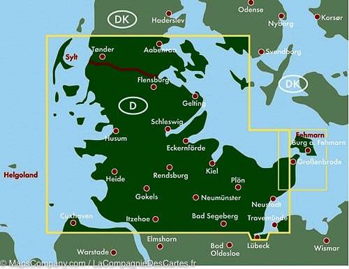 Carte routière - Région entre Mer du Nord &amp; Mer Baltique (Allemagne) | Freytag &amp; Berndt - La Compagnie des Cartes