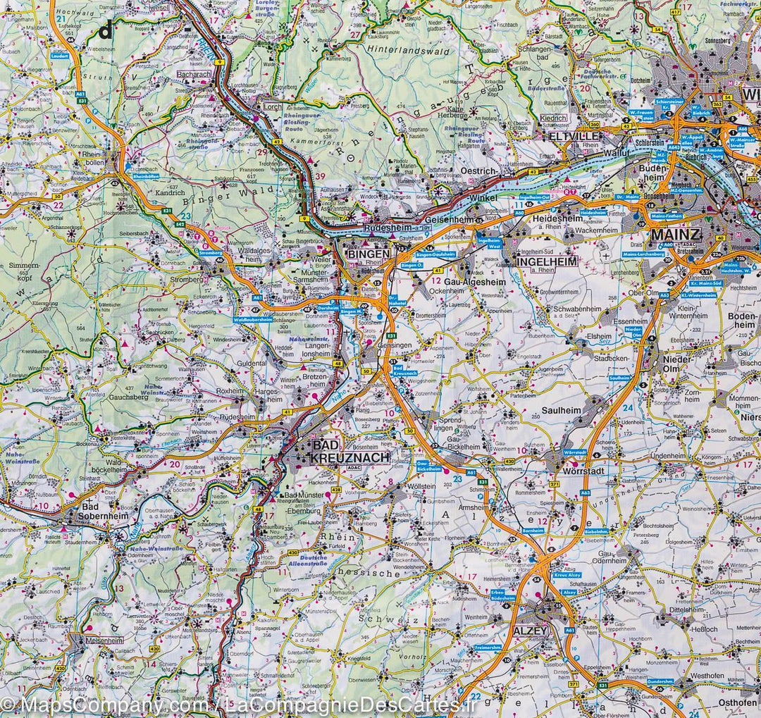 Carte routière - Rhénanie-Palatinat & Sarre (Allemagne) | Freytag & Berndt carte pliée Freytag & Berndt 