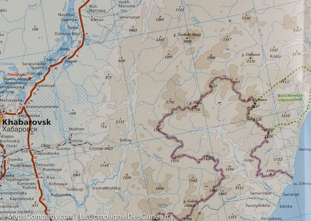 Carte routière de l'est de la Russie (du lac Baïkal à Vladivostok) | Reise Know How - La Compagnie des Cartes
