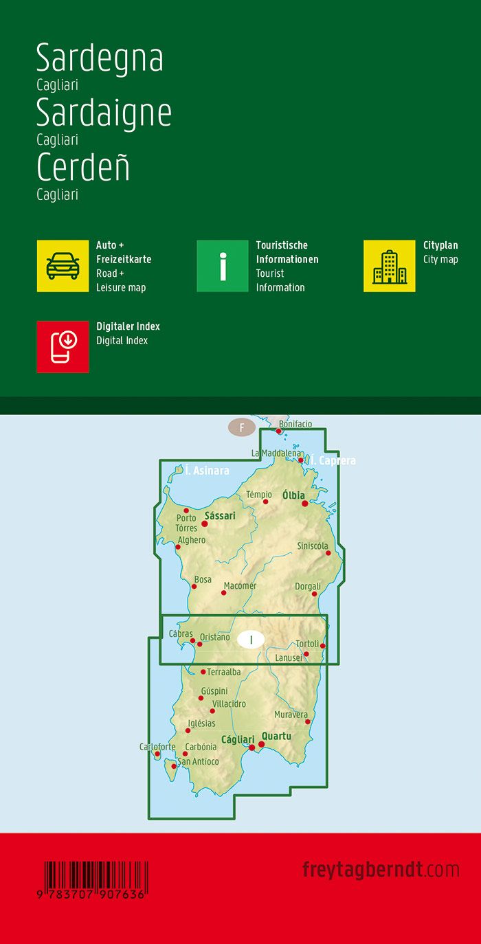 Carte routière - Sardaigne | Freytag & Berndt carte pliée Freytag & Berndt 