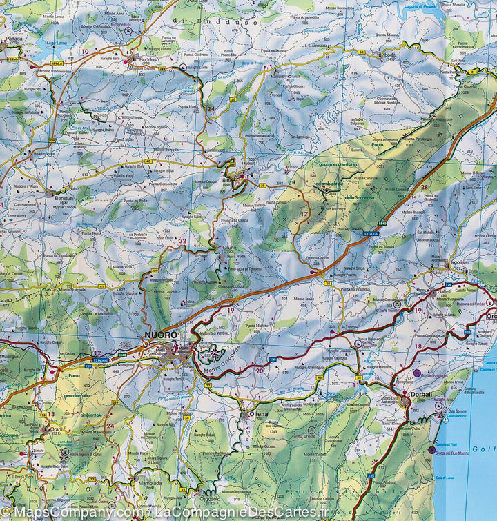 Carte routière de la Sardaigne | Freytag &amp; Berndt - La Compagnie des Cartes