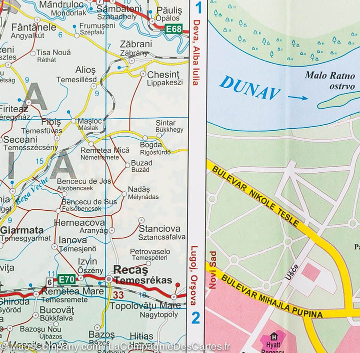 Carte routière &#8211; Serbie, Kosovo &#038; Montenegro | Gizi Map - La Compagnie des Cartes