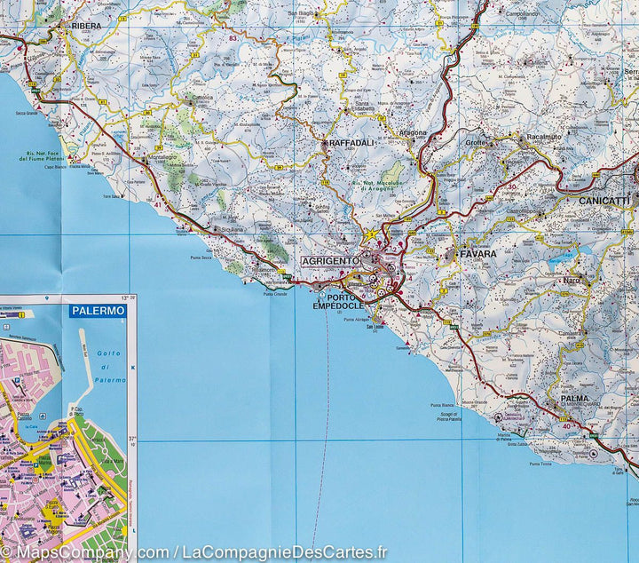 Carte routière de la Sicile | Freytag &amp; Berndt - La Compagnie des Cartes