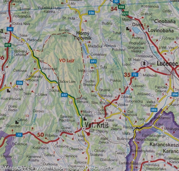 Carte routière de la Slovaquie au 1 / 400 000 | Freytag &#038; Berndt - La Compagnie des Cartes