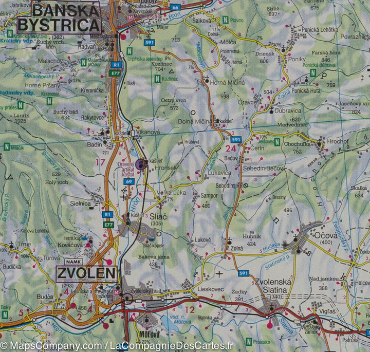 Carte routière de la Slovaquie au 1 / 200 000 | Freytag & Berndt - La Compagnie des Cartes