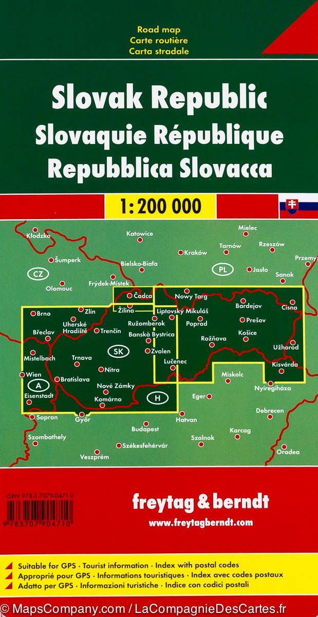 Carte routière de la Slovaquie au 1 / 200 000 | Freytag & Berndt - La Compagnie des Cartes