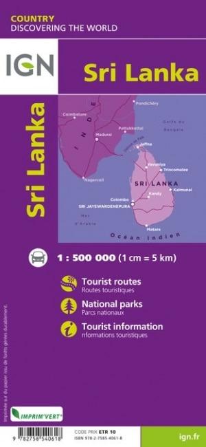 Carte routière - Sri Lanka | IGN carte pliée IGN 