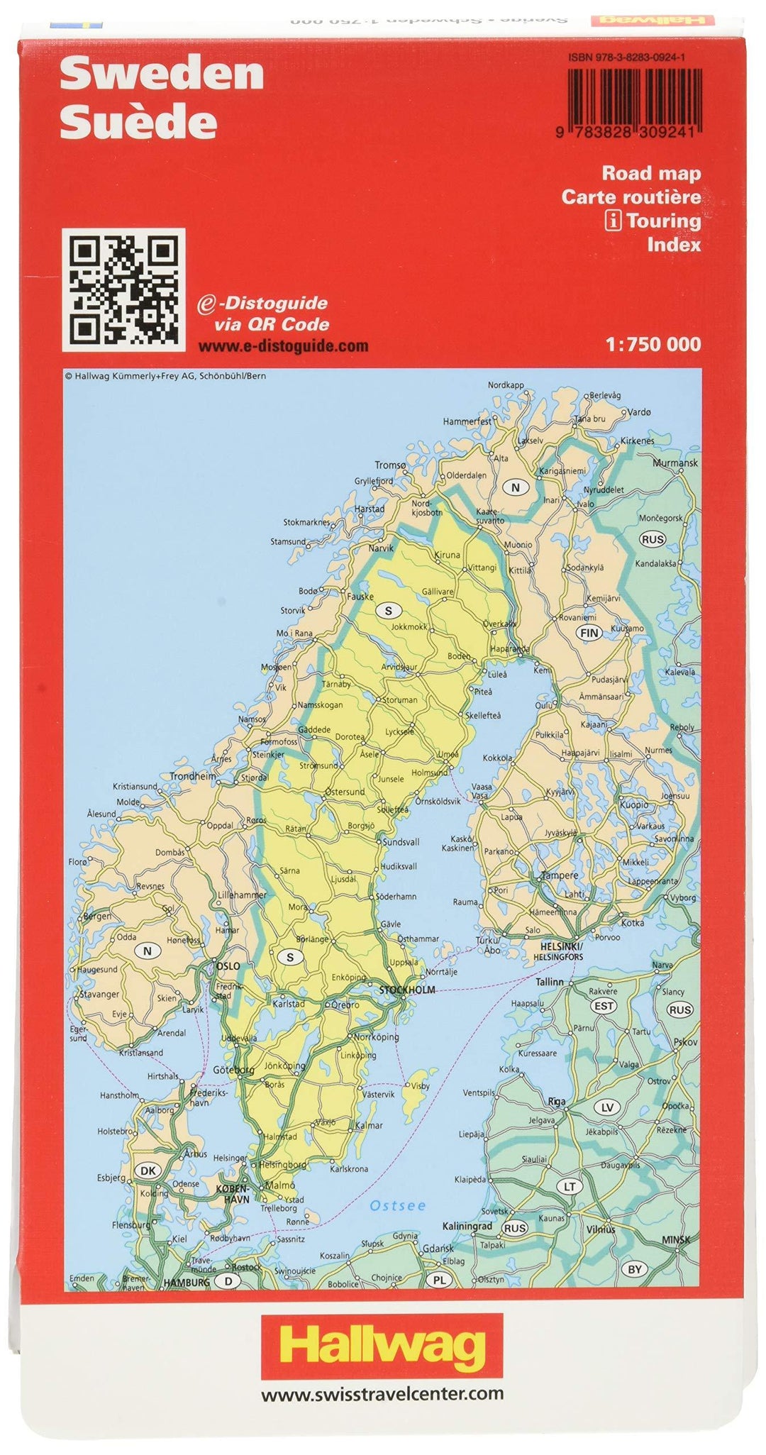 Carte routière - Suède | Hallwag carte pliée Hallwag 