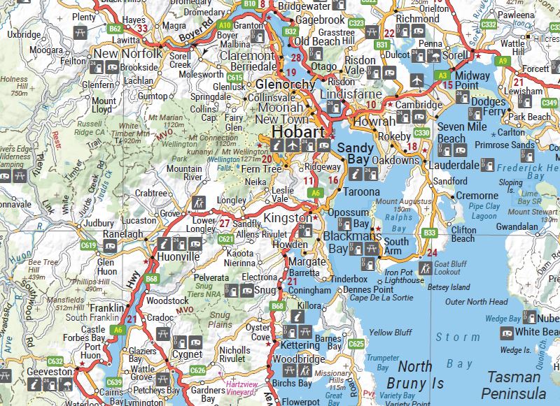 Carte routière - Tasmanie (Australie) | Hema Maps carte pliée Hema Maps 