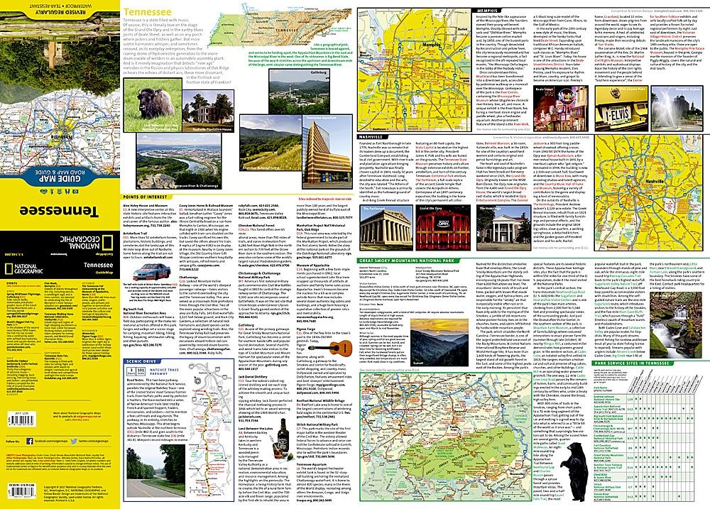 Carte routière - Tennessee | National Geographic carte pliée National Geographic 