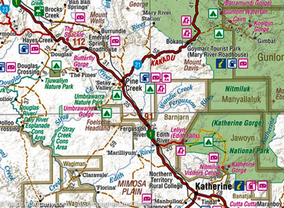 Carte routière - Territoire du Nord (Australie) | Hema Maps carte pliée Hema Maps 