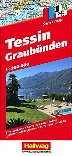 Carte routière - Tessin, Grisons (Suisse) | Hallwag carte pliée Hallwag 