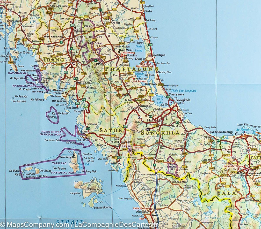 Carte routière de la Thailande | National Geographic - La Compagnie des Cartes