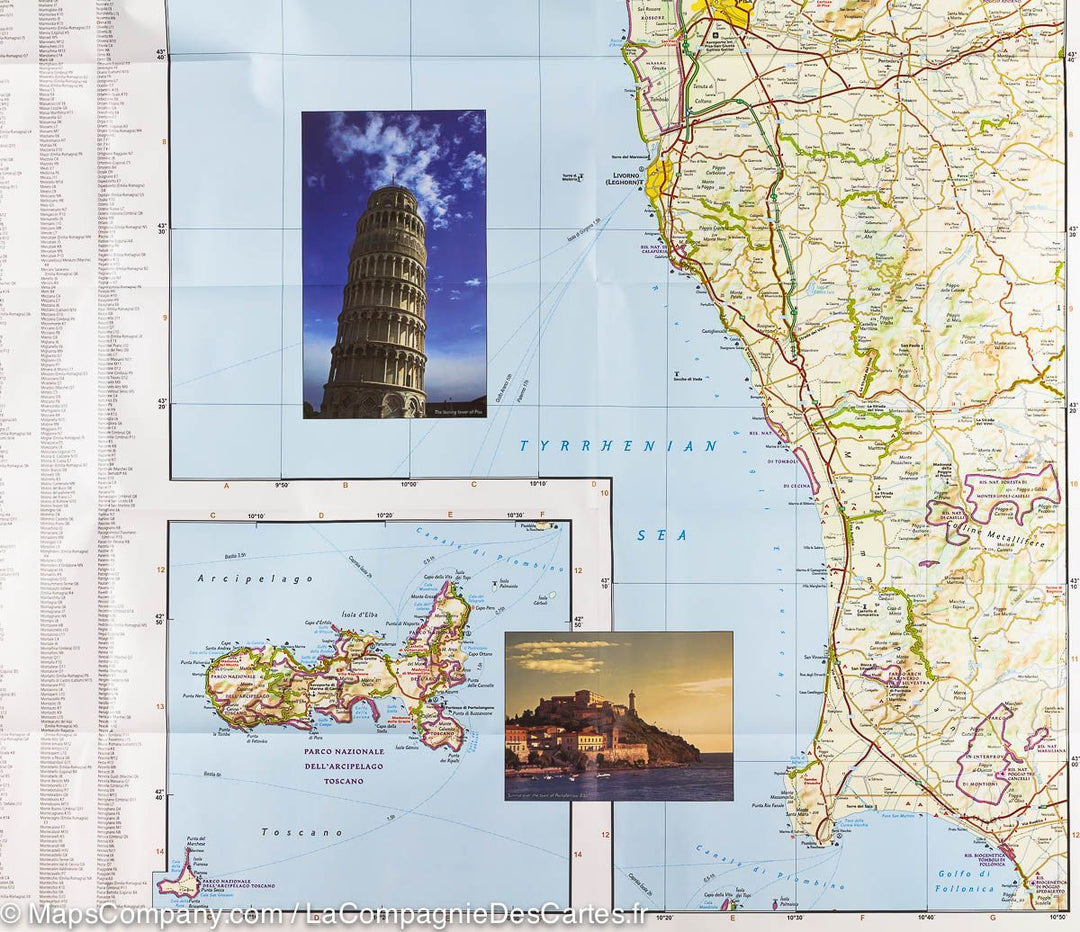 Carte routière de la Toscane (Italie) | National Geographic - La Compagnie des Cartes