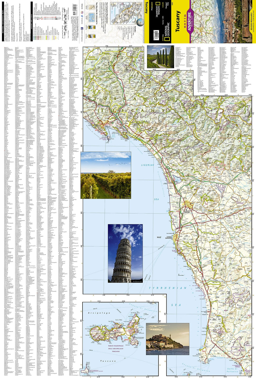 Carte routière - Toscane | National Geographic carte pliée National Geographic 