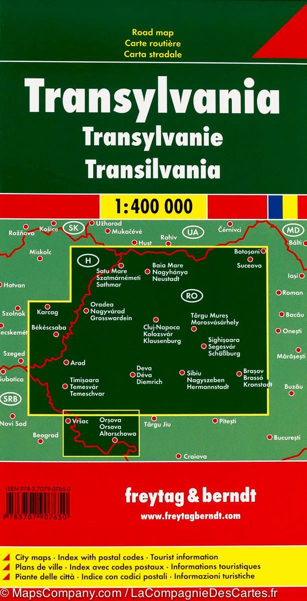 Carte routière de la Transylvannie (Roumanie) | Freytag &amp; Berndt - La Compagnie des Cartes