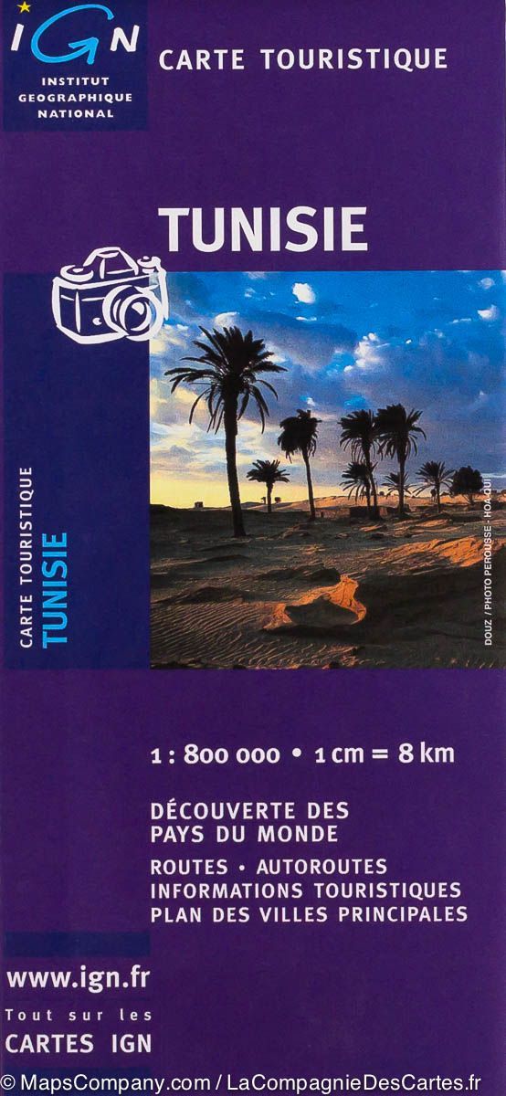 Carte routière de la Tunisie | IGN - La Compagnie des Cartes