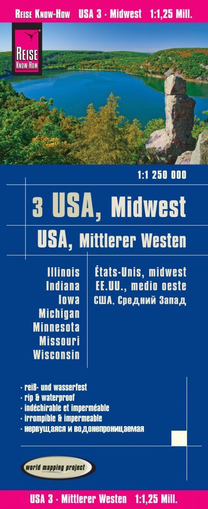 Carte routière USA n° 3 - Midwest | Reise Know How carte pliée Reise Know-How 2019 