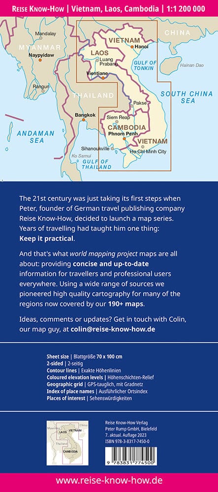 Carte routière - Vietnam, Laos, Cambodge | Reise Know How carte pliée Reise Know-How 