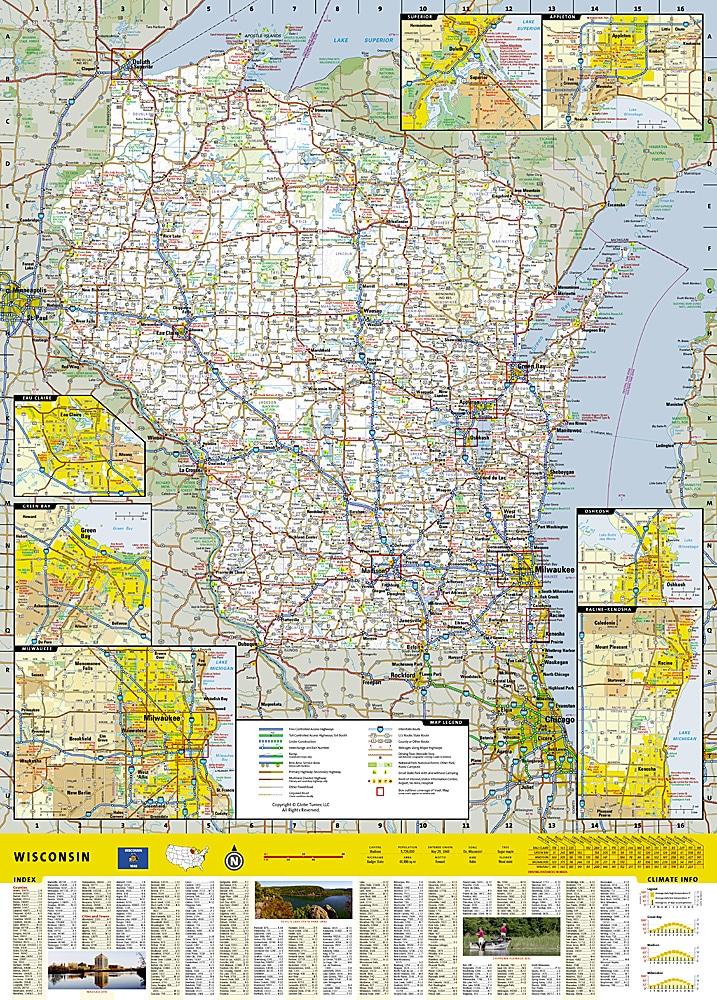 Carte routière - Wisconsin | National Geographic carte pliée National Geographic 