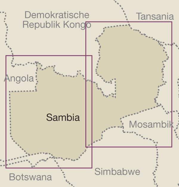 Carte routière de la Zambie | Reise Know How - La Compagnie des Cartes