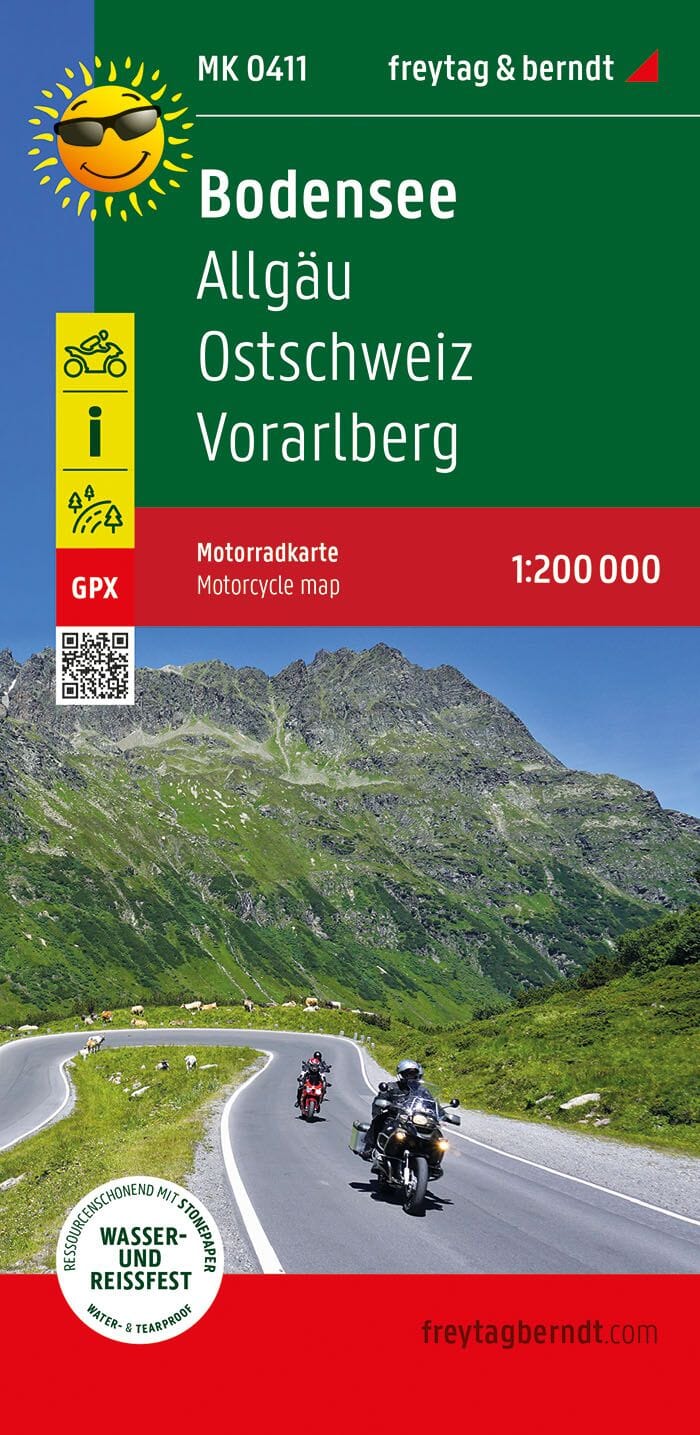 Carte spéciale moto - Lac de Constance, Allgäu, Suisse Est, Vorarlberg | Freytag & Berndt carte pliée Freytag & Berndt 