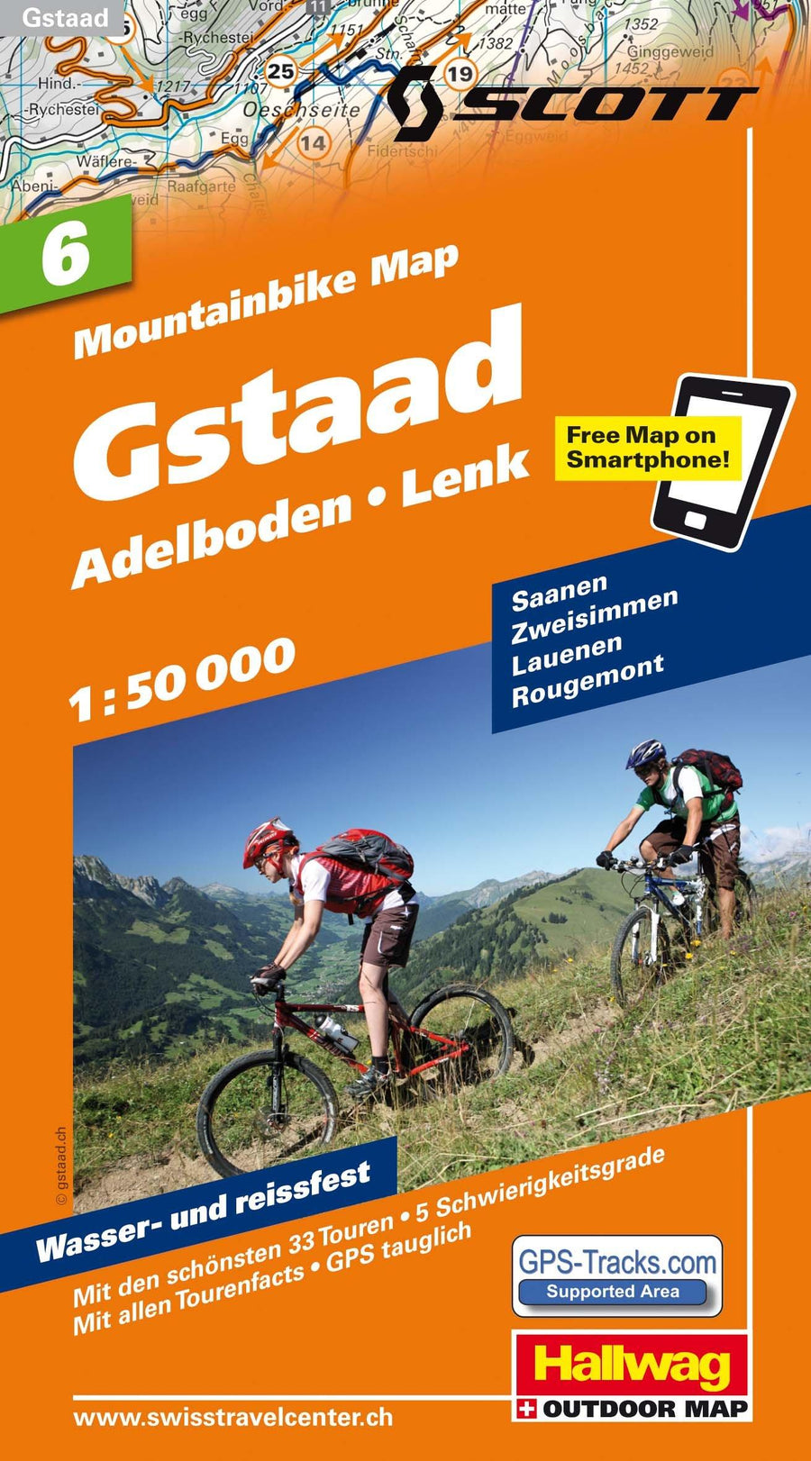 Carte spéciale VTT n° WKM.06 - Gstaad, Adelboden, Lenk (Suisse) | Hallwag carte pliée Hallwag 