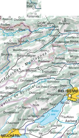Carte spéciale VTT n° WKM.14 - Biel/Bienne, Jura bernois (Suisse) | Hallwag carte pliée Hallwag 