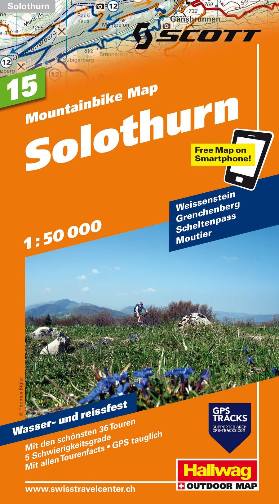 Carte spéciale VTT n° WKM.15 - Soleure (Suisse) | Hallwag carte pliée Hallwag 