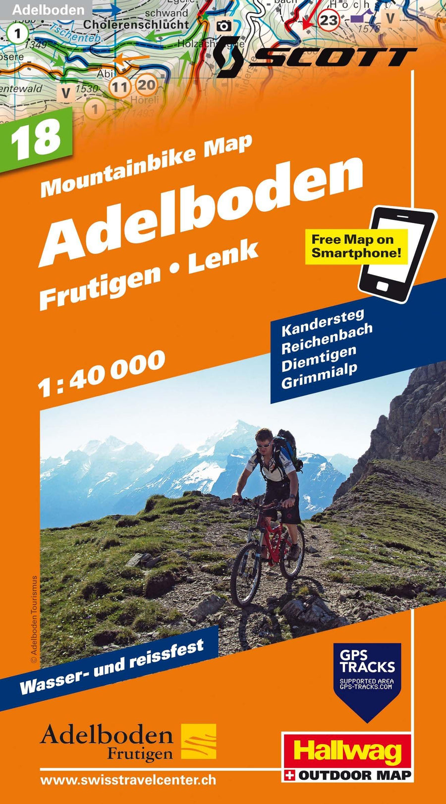 Carte spéciale VTT n° WKM.18 - Adelboden (Suisse) | Hallwag carte pliée Hallwag 