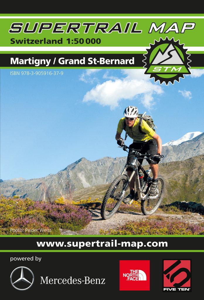 Carte Supertrail - Martigny, Grand Saint Bernard | Supertrail Map carte pliée Supertrail Map 