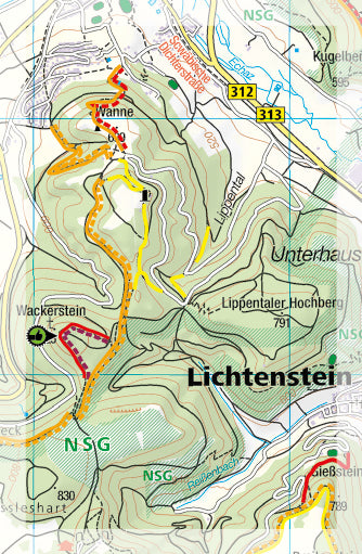 Carte Supertrail - Schwäbische Alb Ouest | Supertrail Map carte pliée Supertrail Map 