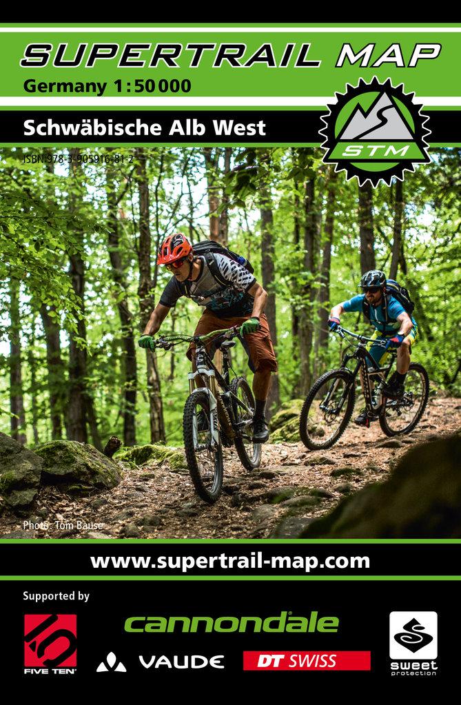 Carte Supertrail - Schwäbische Alb Ouest | Supertrail Map carte pliée Supertrail Map 