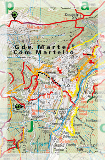 Carte Supertrail - Vinschgau, Val Venosta Est | Supertrail Map carte pliée Supertrail Map 