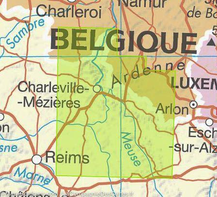 Carte TOP 100 n° 105 - Charleville-Mézières, Verdun | IGN carte pliée IGN 