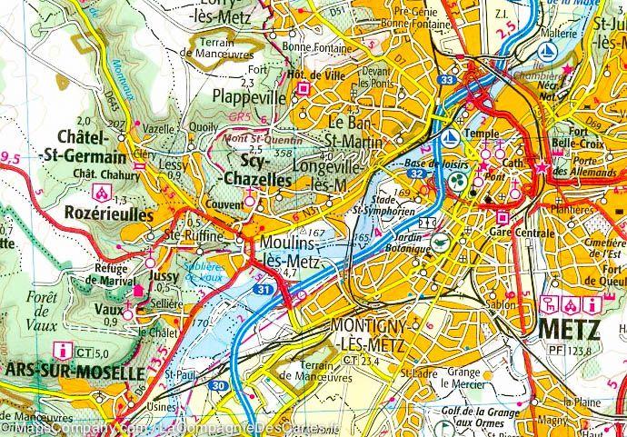 Carte TOP 100 n° 111 - Metz, Verdun & Thionville | IGN carte pliée IGN 