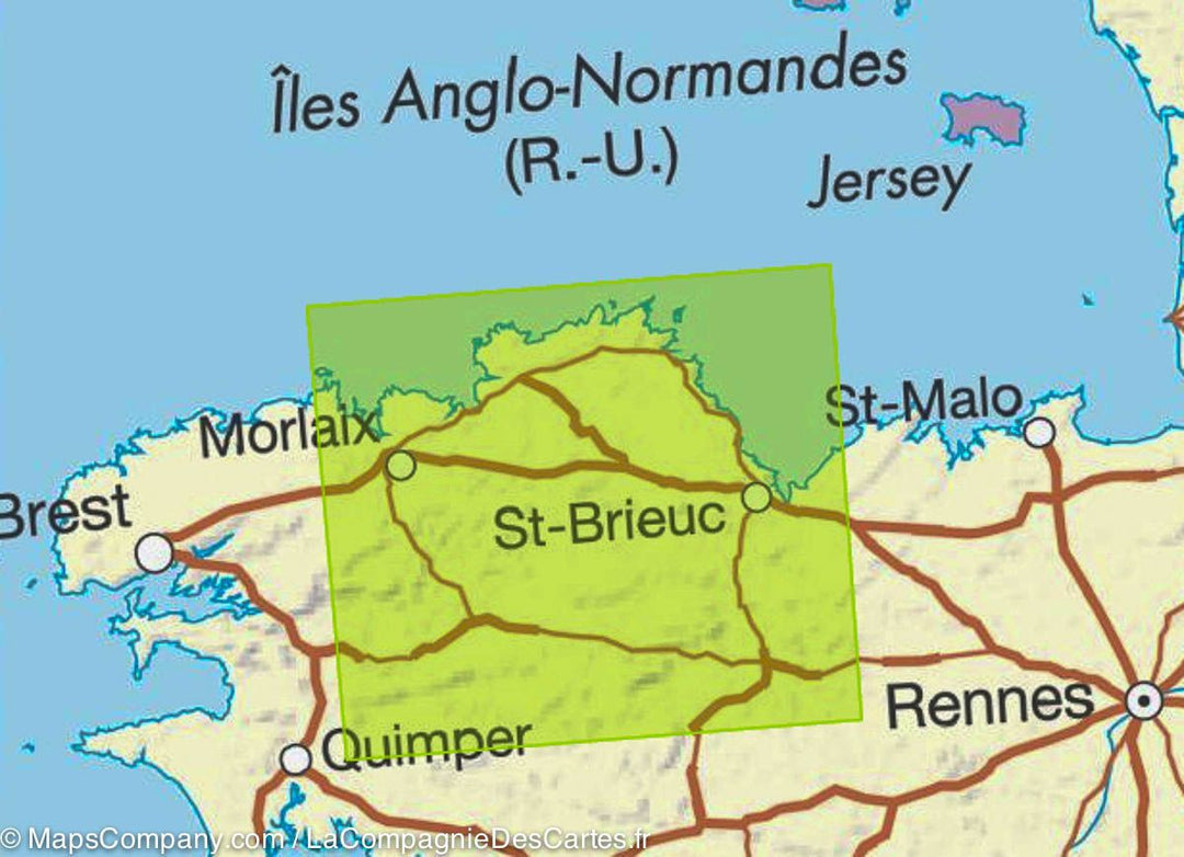 Carte TOP 100 n° 114 - Saint-Brieuc, Morlaix & PNR d'Armorique | IGN carte pliée IGN 