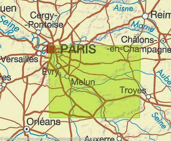 Carte TOP 100 n° 119 - Paris, Sens & PNR du Gâtinais | IGN carte pliée IGN 