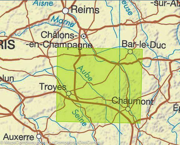 Carte TOP 100 n° 120 - Saint-Dizier, Chaumont & Forêt d'Orient | IGN carte pliée IGN 