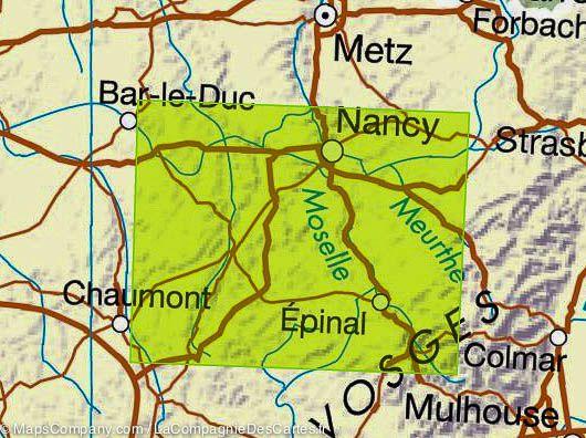 Carte TOP 100 n° 121 - Nancy, Epinal & Vallée de la Moselle | IGN carte pliée IGN 