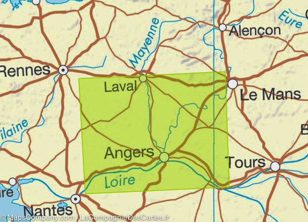 Carte TOP 100 n° 125 - Angers, Laval & Vallée et Châteaux de la Loire | IGN carte pliée IGN 