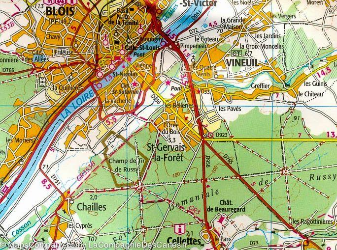 Carte TOP 100 n° 127 - Orléans, Blois, Sologne & Val de Loire | IGN carte pliée IGN 