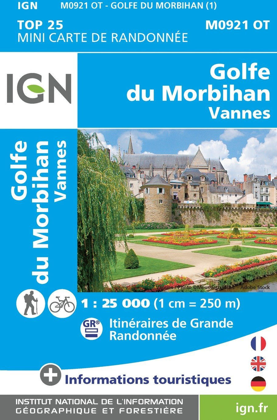 Carte Top 25 Mini n° M0921 OT - Golfe du Morbihan, Vannes | IGN carte pliée IGN 